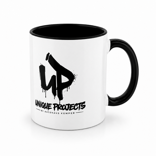 Tasse "UP" Keramiktasse Black/White